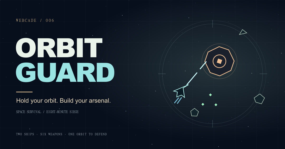 Finger Direction Game Orbit Guard: Free Space Survival Roguelite — Webcade
